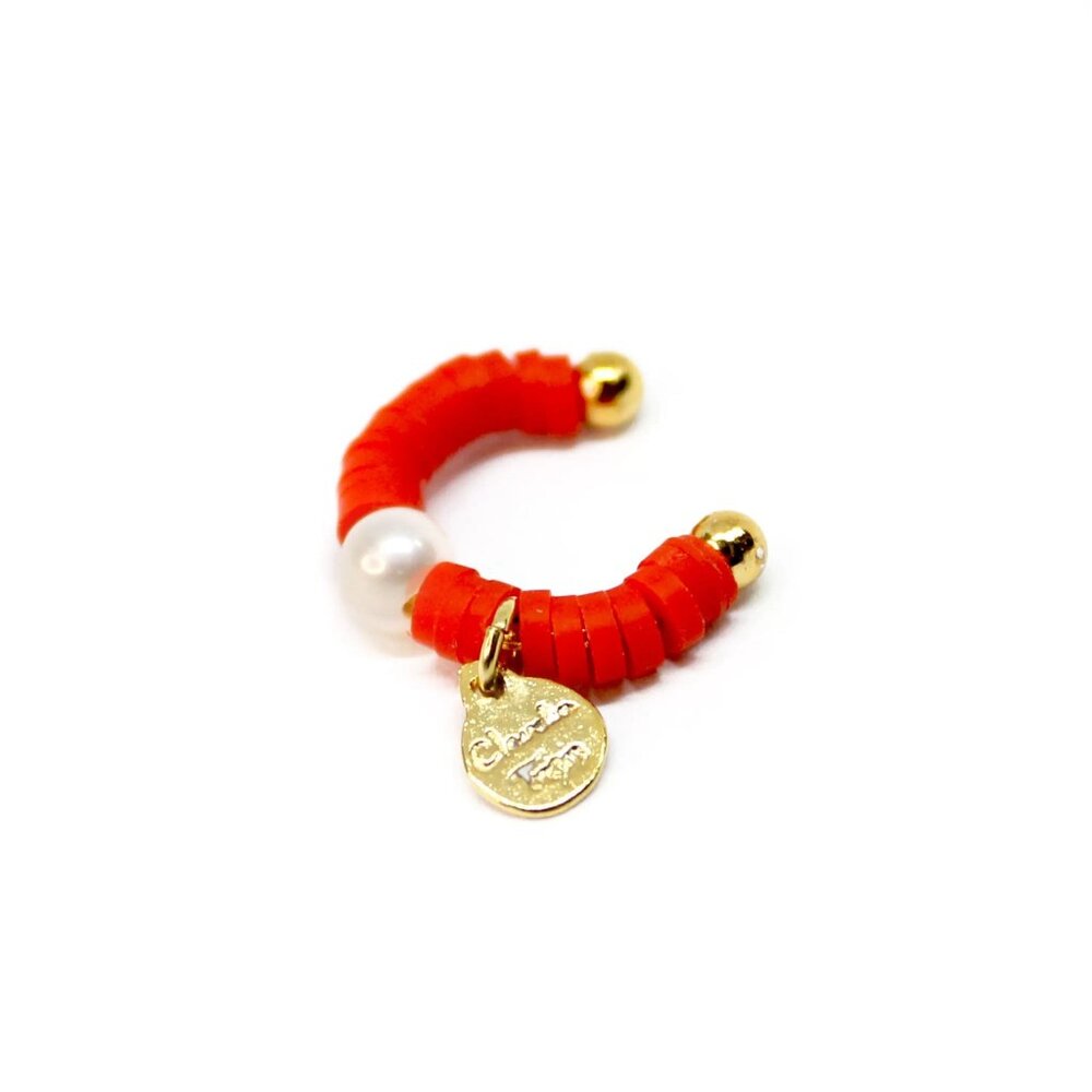 Red Maggot Earcuff by Claudia Trejos